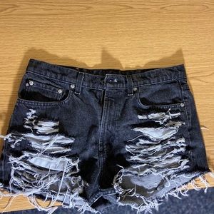 Custom Ralph Lauren Black Denim Shorts